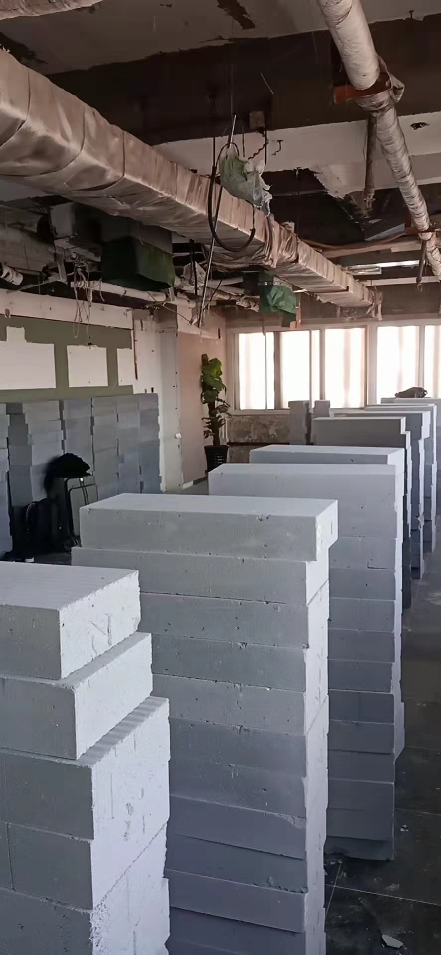 加气砖隔墙现场